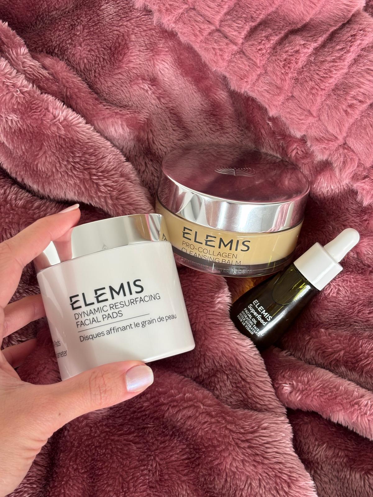 ELEMIS skincare products styled for beauty content